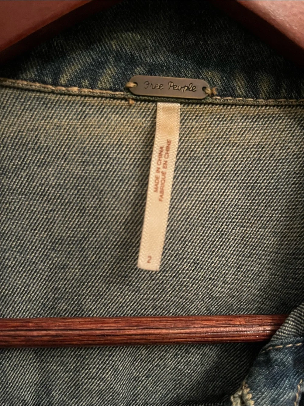 Free People Denim Jacket - Women's Distressed Blue Jean Jacket -2 - Picture 4 of 4